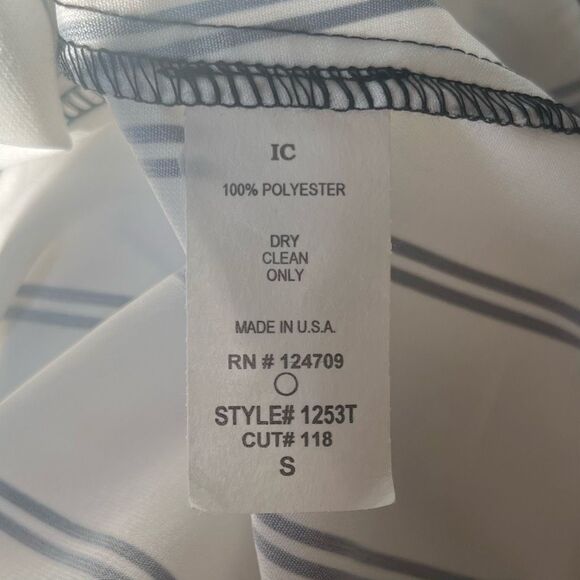 IC by Connie K Asymmetric Lagenlook Top Small Black White Stripe Artsy Tunic NWT - Picture 10 of 11